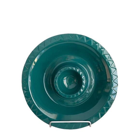 Terra Cotta Chip Dip Serving Bowl by Mexican Fiesta Party Bowl Green Southwest - Picture 3 of 12